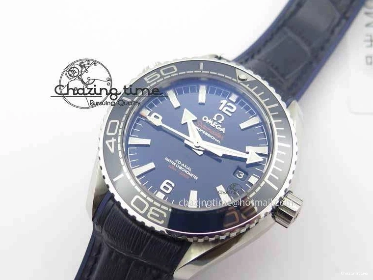 0320 Planet Ocean 2016 43.5mm SS OM 1:1 Best Edition Blue Dial On Blue Leather Strap A Sophisticated 8165